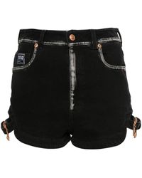 Versace Jeans Couture - Denim-Shorts Mit Graviertem Logo - Lyst