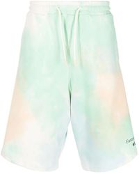 MSGM - Logo-Print Tie-Dye Shorts - Lyst