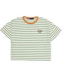 Bimba Y Lola - Striped Embroidered T-Shirt - Lyst