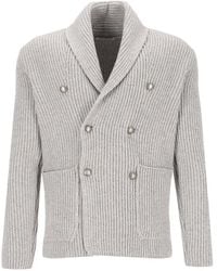 Al Duca d'Aosta - Double-Breasted Shawl-Collar Cardigan - Lyst