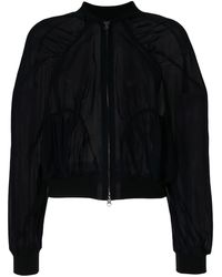 Enfold Layered Tulle Bomber Jacket - Blue