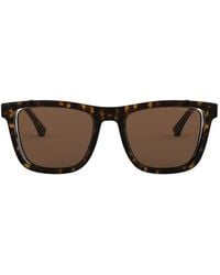 Emporio Armani - Tortoiseshell-Effect Rectangle-Frame Sunglasses - Lyst