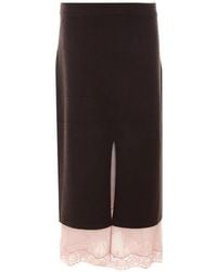 Pinko - Tolosa Lace-Trim Midi Skirt - Lyst