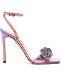 Aquazzura - 105Mm Crystal Orchid Sandals - Lyst