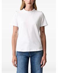 Elisabetta Franchi - Logo-Plaque Button-Back T-Shirt - Lyst