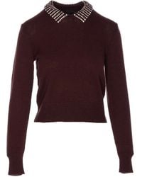 Pinko - Trui Met Ronde Hals Verfraaid Met Kristallen - Lyst