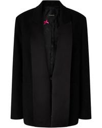 Pinko - Slub Fabric Jacket With Satin Lapels - Lyst