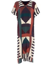 Eres - Facette Printed-silk Kaftan Midi Dress - Lyst