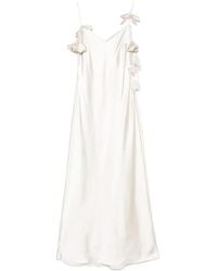 Self-Portrait - Floral Accent Evening Dress With Adjustable Straps - Lyst