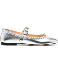 Mach & Mach - Crystal-embellished Leather Ballerina Shoes - Lyst