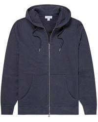 Sunspel - Loopback Zip-Up Drawstring Hoodie - Lyst