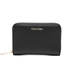 Calvin Klein - Medium Foil-Logo Zip-Around Wallet - Lyst