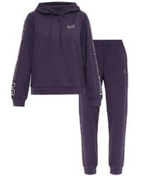 EA7 - Tuta Sportiva Con Cappuccio E Logo - Lyst