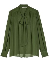 Alice + Olivia - Thayer Tie-Neck Long-Sleeve Top - Lyst