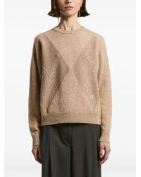 Peserico - Sequin-Embellished Diamond-Pattern Sweater - Lyst