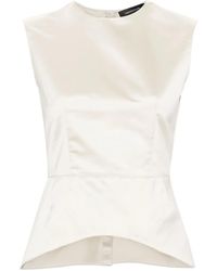 Fabiana Filippi - Round-Neck Satin Blouse - Lyst