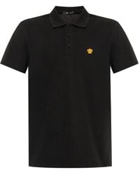 Versace - Medusa-Embroidery Piqué Polo Shirt - Lyst