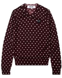 COMME DES GARÇONS PLAY - Polka-Dot V-Neck Sweater - Lyst