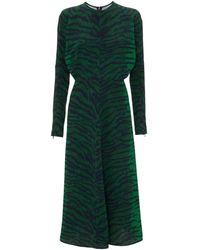 Victoria Beckham - Dolman Tiger-print Midi Dress - Lyst