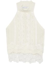 Ermanno Scervino - Lace-Trim Halterneck Tank Top - Lyst