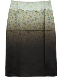 Jil Sander - Midi-Rok Met Bloemenprint En Kleurverloop - Lyst