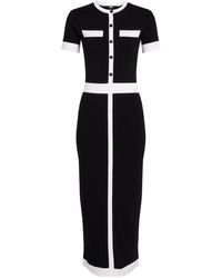 Karl Lagerfeld - Short-sleeve Knitted Midi Dress - Lyst