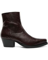Ernest W. Baker - 60mm Crocodile-effect Leather Boots - Lyst