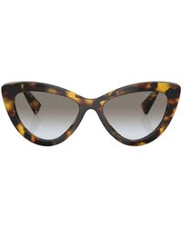 Miu Miu - Tortoiseshell-effect Cat-eye Sunglasses - Lyst
