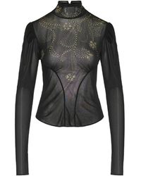 Rabanne - Beaded Long-Sleeved Top - Lyst
