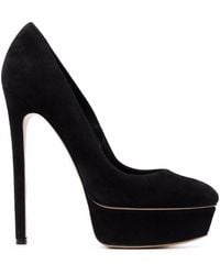 Casadei - Flora Suede-Leather Pumps - Lyst