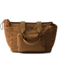 Prada - Logo-Plaque Tote Bag - Lyst