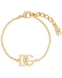 Dolce & Gabbana - Pulsera de cadena con logo DG - Lyst