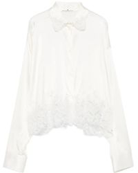 Ermanno Scervino - Lace-Trimmed Long-Sleeve Shirt - Lyst