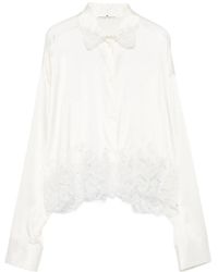 Ermanno Scervino - Lace-Trimmed Long-Sleeve Shirt - Lyst