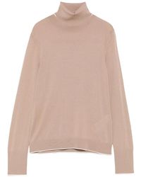 Eleventy - Contrast-Trim Roll-Neck Sweater - Lyst