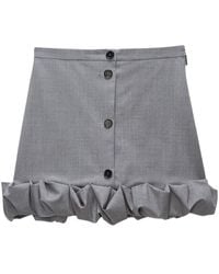 MSGM - Ruffle-hem Mini Skirt - Lyst