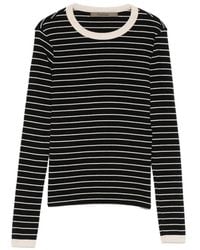 Enza Costa - Striped Long-Sleeved Cotton T-Shirt - Lyst