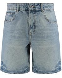 Represent - Logo-embroidered Denim Shorts - Lyst