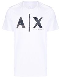 Armani Exchange Cotton Ax Logo T-shirt in White for Men | Lyst