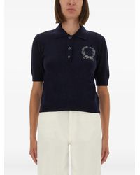 Moschino - Short-Sleeve Wool Polo Shirt - Lyst