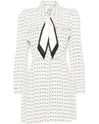 Elisabetta Franchi - Diamond-Print Georgette Mini Dress - Lyst