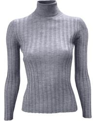 LA ROSE - Turtleneck Ribbed Sweater - Lyst