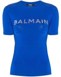 Balmain - Crystal-logo T-shirt - Lyst