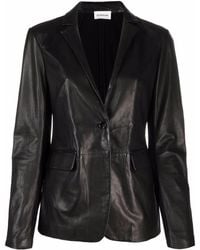 P.A.R.O.S.H. - Single-breasted Leather Blazer - Lyst