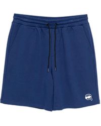Karl Lagerfeld - Shorts mit Logo-Stickerei - Lyst