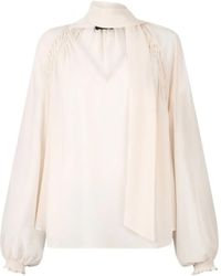 Liu Jo - Raglan-Sleeve Scarf-Collar Blouse - Lyst