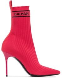 Balmain - Skye Knitted Ankle Boots - Lyst