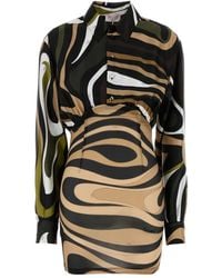 Emilio Pucci - Mini robe à manches longues avec imprimé en marbre - Lyst