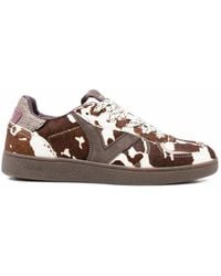 Victoria - Cow-Print Glitter-Detail Sneakers - Lyst
