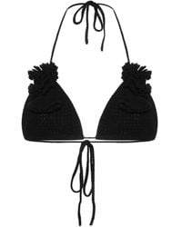 Self-Portrait - Floral-Detail Triangle-Cup Bikini Top - Lyst